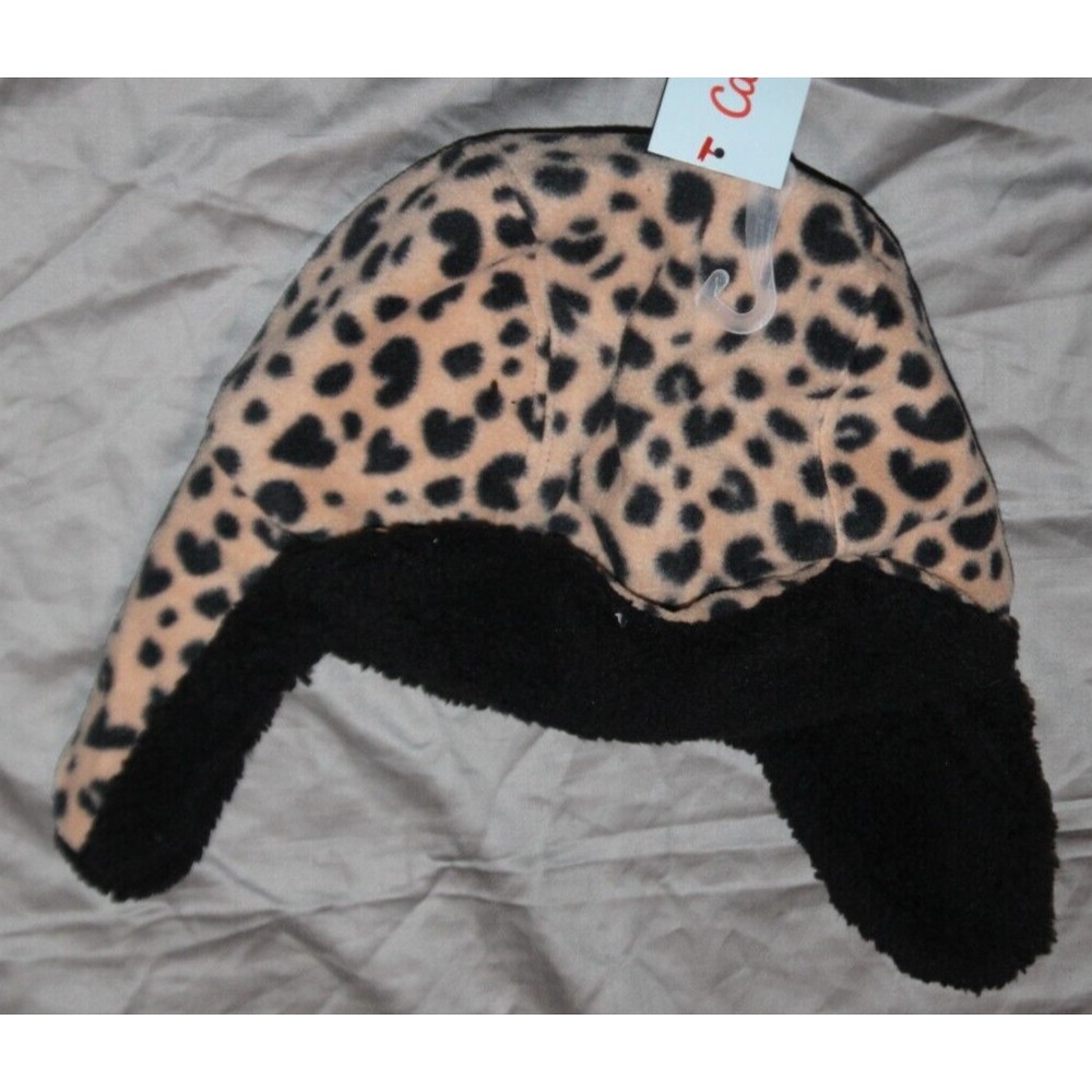Target Cat & Jack OSFM One Size Fits Most Kids Winter Hat Leopard Print Ears